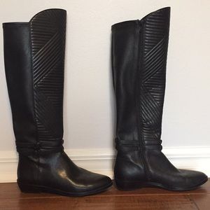 Gianni Bini black leather over the knee boots